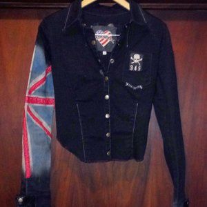 Agatha Blois/NYC Custom Leather Denim Shirt/Jacket